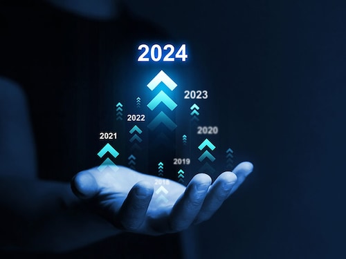 Development to success and motivation in 2024.Growth and development chart of company in new year 2024. Planning,opportunity, challenge and business strategy in new year 2024.