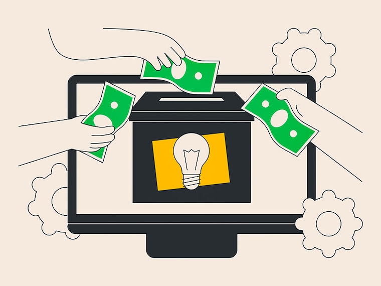 Donation abstract concept vector illustration. Donation website tab, support us, donate button, charity giving, nonprofit service, UI element, web page design, crowdfunding abstract metaphor.