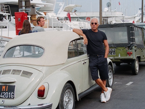 Le styliste italien Giorgio Armani en vacances à Saint-Tropez, 28 Juillet 1996. (Photo by James Andanson/Sygma via Getty Images)