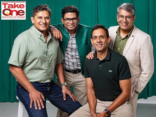 (From left) Dhruv Joshi (Cloudphysician); Arnab Roy Chowdhury (Mestastop Solutions); Dhruv Gupta (seated) & Tarun Bhambra (Orange Health Labs); Photo by Madhu Kapparath
(From left) Dhruv Joshi (Cloudphysician); Arnab Roy Chowdhury (Mestastop Solutions); Dhruv Gupta (seated) & Tarun Bhambra (Orange Health Labs); Photo by Madhu Kapparath
