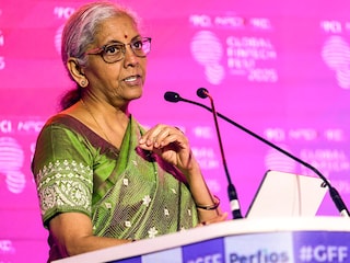 India's Finance Minister Nirmala Sitharaman speaks at the Global Fintech Fest in Mumbai, India, October 7, 2025. Reuters/Francis Mascarenhas