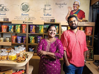 Nalini Parthiban, co-founder & CEO, and Anand Bharadwaj, co-founder, Sweet Karam Coffee
Image: Madhu Kapparath