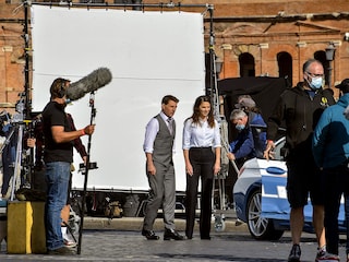 (file) Tom Cruise and Hayley Atwell filming "Mission: Impossible 7" at the Fori Imperiali in Rome, Italy. 
Image: AM1999/MEGA/GC Images)
