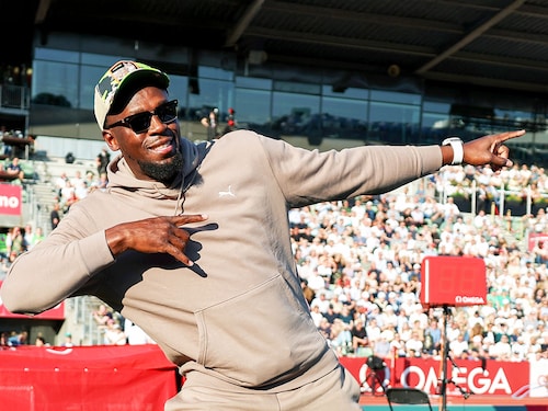OSLO, NORWAY - JUNE 12:  Usain Bolt of Jamaica poses during the Bislett Games, part of the 2025 Diamond League at Bislett Stadium on June 12, 2025 in Oslo, Norway. (Photo by Maja Hitij/Getty Images)