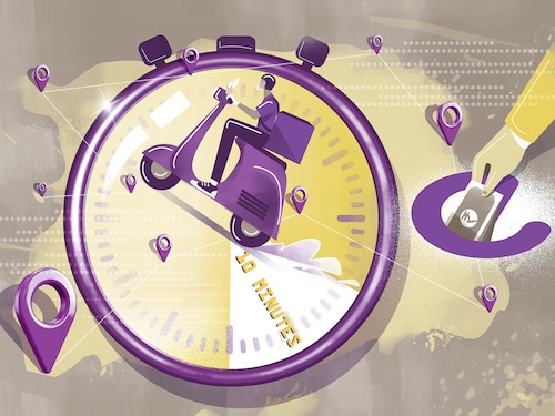 Zepto, the quick-commerce platform, had taken shape and started becoming synonymous with quick-commerce.
Illustration: Chaitanya Dinesh Surpur Zepto, the quick-commerce platform, had taken shape and started becoming synonymous with quick-commerce.
Illustration: Chaitanya Dinesh Surpur