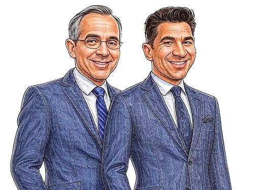 Neel, Ravi Raheja, Group presidents, K Raheja Corp
Image: Caricatures by Kapil Kashyap with the help of Grok.Ai