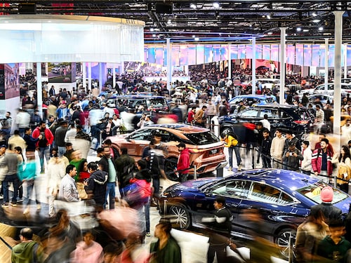 A file photo of Toyota platform during the Bharat Mobility Global Expo 2025, at Pragati Maidan,in New Delhi, India. Image: Salman Ali/ HT via Getty Images
A file photo of Toyota platform during the Bharat Mobility Global Expo 2025, at Pragati Maidan,in New Delhi, India. Image: Salman Ali/ HT via Getty Images