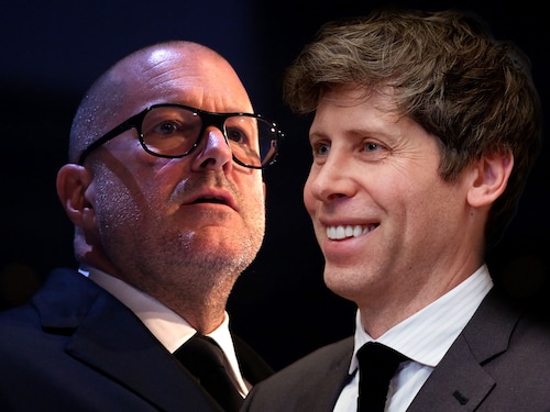 Sam Altman of OpenAI (right) and Former Apple design chief Jony Ive;
Image: Altman: Andrew Harnik/Getty Images; Jony Ive: Lia Toby/BFC/Getty Images
