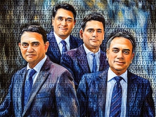 (From left) K Krithivasan, CEO & MD, TCS; C Vijayakumar, CEO & MD, HCLTech; Srini Pallia, CEO & MD, Wipro, and Salil Parekh, CEO & MD, Infosys
Image: Kapil Kashyap / AI