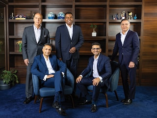 Team ChrysCapital: Kunal Shroff (seated, left), managing partner; Sanjay Kukreja (seated, right), partner & CIO; (standing, from left) Sanjiv Kaul, partner; Ashley Menezes, partner & COO; Gaurav Ahuja, partner
Photographs by Madhu Kapparath