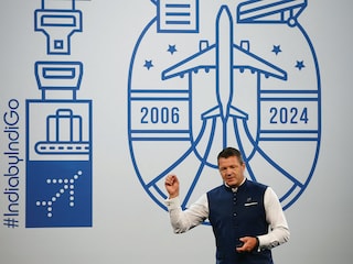 IndiGo CEO Pieter Elbers; Photo by Priyanshu Singh / REUTERS; (top) Francis Mascarenhas / Reuters