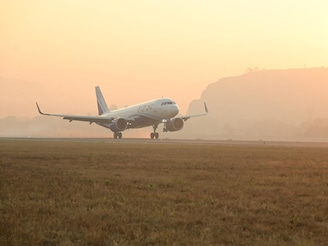 The Navi Mumbai International Airport (NMIA) on Thursday began commercial operations by operating the first scheduled passenger flight. The first commercial operation was marked by the landing of the IndiGo flight 6E460 from Bengaluru at 8 am. The flight was greeted by a water cannon salute. This was followed by the first flight departing at 8.40 am when the IndiGo flight 6E882 took off for Hyderabad. This marked the beginning of commercial operations of the second airport of the Mumbai Metropolitan Region (MMR). Photo credit: NMIA
