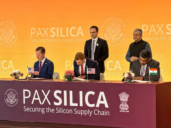 India and the United States on Friday signed the Pax Silica declaration.  Photo courtesy India AI Summit