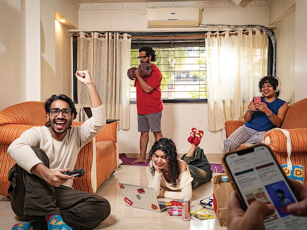 (From left) Karthik Sankar, Nadir Ahmed, Asiya Shaikh and Nupur Datar, part of the Gen Z cohort, are redefining consumer trends in the country. 
Photo by Mexy Xavier
