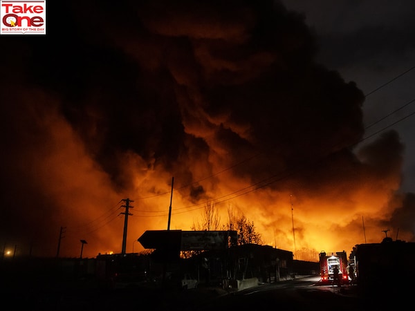 Fire breaks out at the Shahran oil depot after US and Israeli attacks, leaving numerous fuel tankers and vehicles in the area unusable in Tehran, Iran on March 8, 2026. Photo by Hassan Ghaedi/Anadolu via Getty Images