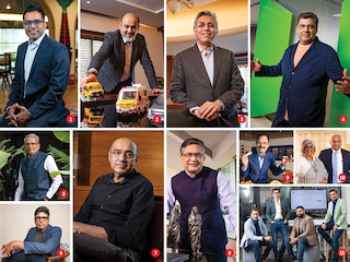 1. Mukund Jha, co-founder & CEO, Emergent 2. Prasan Firodia, managing director, Force Motors 3. Anish Shah, managing director and group CEO, M&M 4. Abhimanyu Munjal, managing director and CEO, Hero FinCorp 5. (From left): Harsh Jain, Lalit Keshre, Ishan Bansal and Neeraj Singh, co-founders, GROWW 6. Peyush Bansal, co-founder and CEO, Lenskart 7. Gopal Vittal, executive vice chairman, Bharti Airtel Limited 8. Ashishkumar Chauhan, managing director and CEO, NSE 9. Chandubhai Virani, co-founder and managing director, Balaji Wafers 10. Ajit and Sarah Isaac, founder, Triventure Holdings & founder trustee, Ajit Isaac Foundation; trustee, Ajit Isaac Foundation 11. Kris Gopalakrishnan, chairman, Axilor Ventures. Photos By: 1. Nishant Ratnakar for Forbes India; 2. & 3. Mexy Xavier; 4. Madhu Kapparath; 5. Nishant Ratnakar for Forbes India; 6. Amit Verma, 7. Madhu Kapparath 8, 9, 10, 11 Mexy Xavier