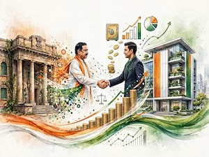 Centre disinvestment relies heavily on the stock market rather than strategic sales, while the IDBI Bank stake sale aims to beat budget targets. Photo: ForbesIndia/AI generated
