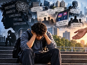Male mental health continues to be a largely undiscussed topic among the general population, deeply suppressed by traditional expectations of masculine stoicism. Photo Ai Garneted 