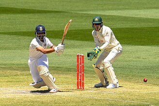 Ajinkya Rahane of India bats during day four of the Second Test match between Australia and India at Melbourne Cricket Ground on December 29, 2020 in Melbourne, Australia. India won by eight wickets and Rahane received Man of the Match award.
