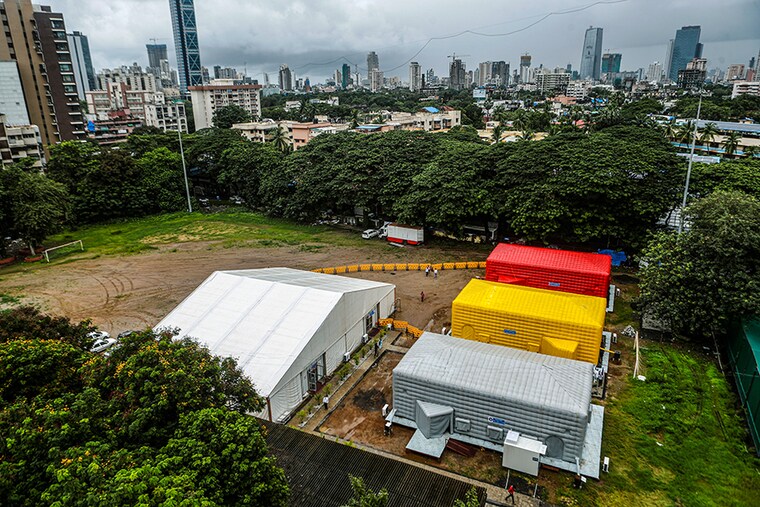 A general view of a temporary facility created to facilitate cancer patients diagnosed with coronavirus disease (COVID-19) in Mumbai, India, July 30, 2020.