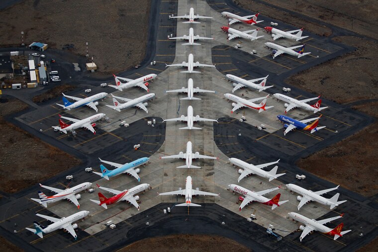 Grounded Boeing 737 MAX aircraft are seen parked at Grant County International Airport in Moses Lake, Washington, USA, November 17, 2020. Boeing stored 100 of its undelivered 737 Max aircrafts while it awaits clearance from FAA and other aviation regulators to return the jet to commercial service