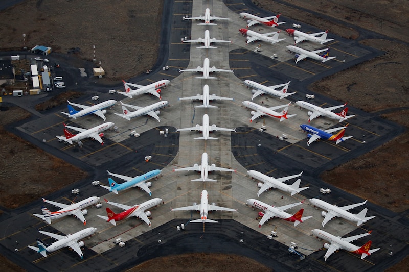 Grounded Boeing 737 MAX aircraft are seen parked at Grant County International Airport in Moses Lake, Washington, USA, November 17, 2020. Boeing stored 100 of its undelivered 737 Max aircrafts while it awaits clearance from FAA and other aviation regulators to return the jet to commercial service