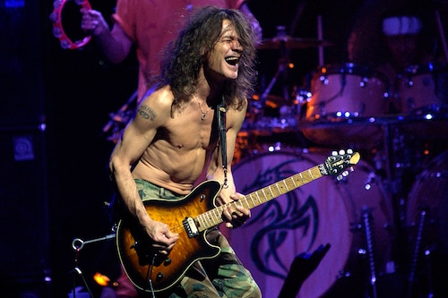 Guitar rock legend Eddie Van Halen dies of cancer aged 65. Eddie Van Halen of Van Halen seen here performing at Shoreline Amphitheatre on August 10, 2004 in Mountain View, California.