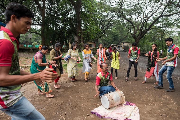 Adivasis celebrate at Aarey colony after Maharashtra Chief Minister Uddhav Thackeray announced that the government has decided to move the car-shed out of Aarey to Kanjurmarg, on October 11, 2020 in Mumbai, India.