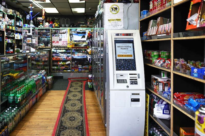 A bitcoin ATM is seen inside the Big Apple Tobacco Shop on February 08, 2021 in New York City. Tesla announced on Monday that it purchased $1.5 billion worth of bitcoin, sending the cryptocurrency"s prices to a new record. The car company also announced that it will start accepting payments in bitcoin in exchange for its products which include their electric cars and solar panels.