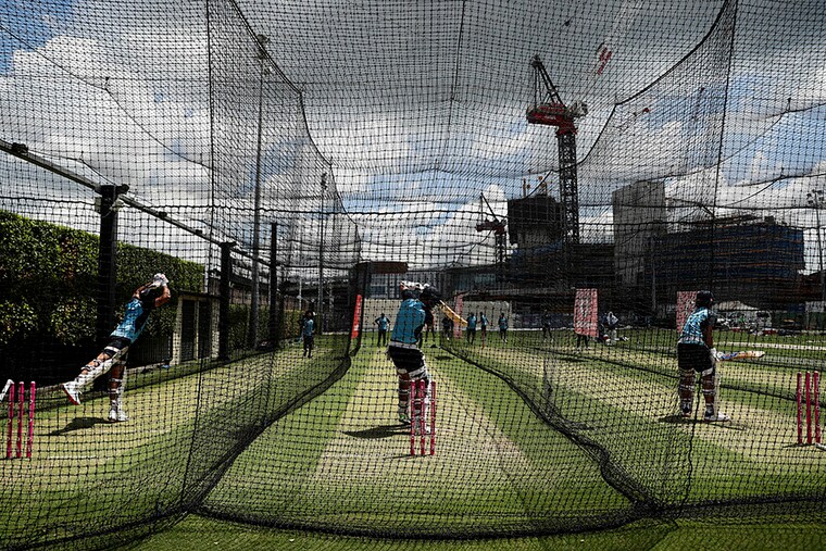 Ajinkya Rahane of India bats during the India nets session at the Sydney Cricket Ground on January 05, 2021 in Sydney, Australia.