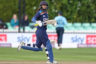 Indian skipper Mithali Raj celebrates after hitting the winning run during the Women"s Third One Day International between England and India on July 03, 2021 in Worcester, England. Mithali scripted history when she overtook former England Charlotte Edwards"s 10,273 runs to become the leading run-scorer of all time in women"s international cricket.