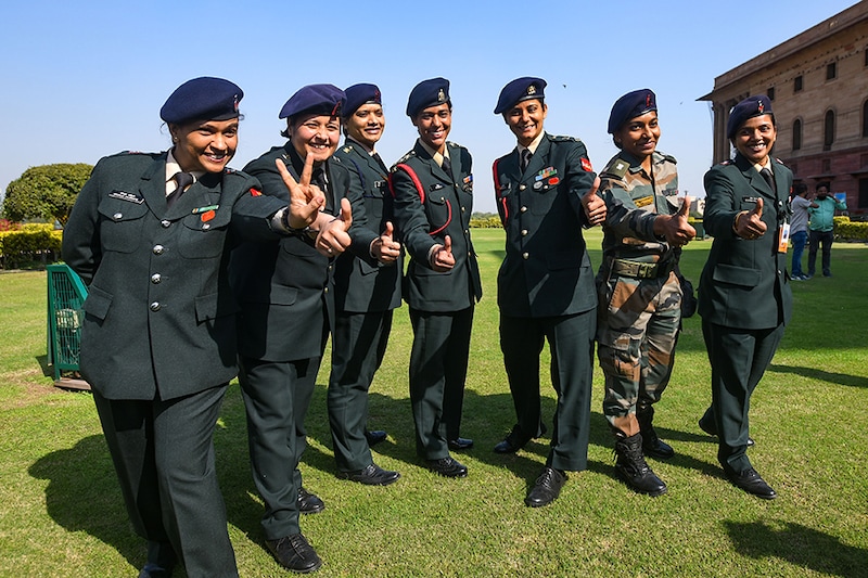 Indian Women Army officers pose for a photograph on the eve of International Women"s Day, at South Block, on March 7, 2021 in New Delhi, India. International Women"s Day is observed every year on March 8 in order to create awareness about women"s issues. It was first celebrated in a handful of countries in 1911, but began to be observed by countries across the globe after 1975, when the United Nations (UN) started celebrating the day. The UN officially recognised Women"s Day in 1977.