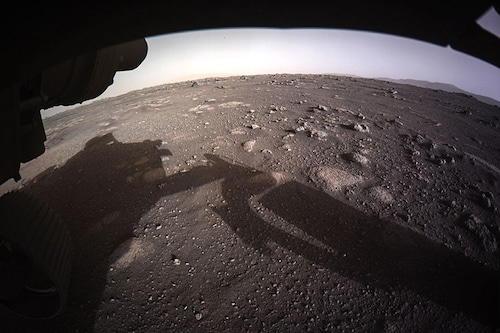 One of the first images of Mars captured by Perseverance
Image: Courtesy of NASA/JPL-Caltech One of the first images of Mars captured by Perseverance
Image: Courtesy of NASA/JPL-Caltech