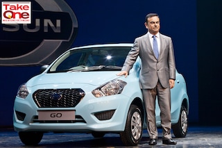 A file photo of Carlos Ghosn, CEO of Nissan Motor Co., with the company"s new Datsun Go vehicle at a media event in Gurgaon, India, July 15, 2013. Nissan unveiled its first model under the revived Datsun brand, a five-door hatchback, targeted at weaning budget buyers from Maruti Suzuki India Ltd. and Hyundai Motor Co. in Asia’s third-biggest car market.
Image: Prashanth Vishwanathan/Bloomberg via Getty Images
