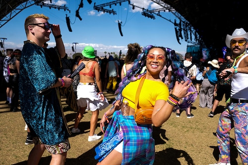 People attend the Coachella Valley Music and Arts Festival at Empire Polo Club in Indio, California, U.S., April 22, 2022.