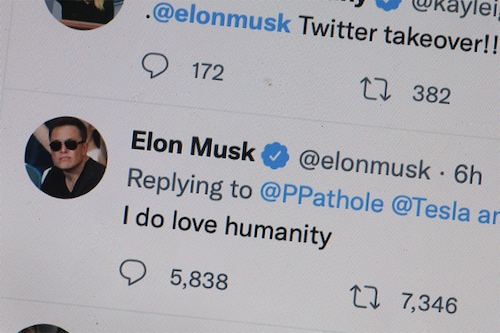 An image of Elon Musk"s Tweet on his reason to care about us becoming multiplanet species &amp spacefaring civilization. Photo Illustration by Scott Olson/Getty Images
