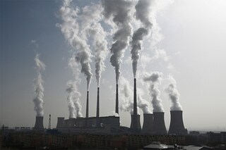 This photo taken on November 15, 2021 shows the coal-powered Datang International Zhangjiakou Power Station in Zhangjiakou.â€‹ (Credit: GREG BAKER/ AFP)