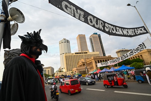 A protestor participates in an ongoing anti-government demonstration outside the President"s office in Colombo on April 27,2022, demanding the resignation of President Gotabaya Rajapaksa over the country"s crippling economic crisis. (Credit: ISHARA S. KODIKARA / AFP) A protestor participates in an ongoing anti-government demonstration outside the President"s office in Colombo on April 27,2022, demanding the resignation of President Gotabaya Rajapaksa over the country"s crippling economic crisis. (Credit: ISHARA S. KODIKARA / AFP)