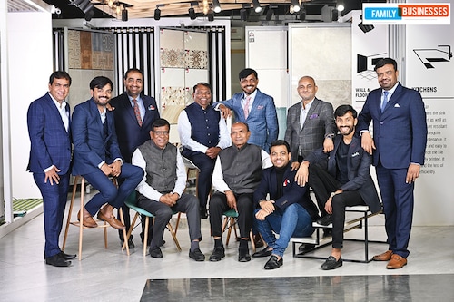 (Standing, L to R) Prakash Varmora, Pramod Varmora, Bhavesh Varmora, Ashok Patel, Jitu Patel (Sitting, L to R) Bharat Varmora, Vallabhbhai Varmora, Ramanbhai Varmora, Parshottambhai Varmora, Hiren Varmora, Manish Varmora