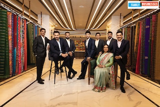 Team Sai Silks (Kalamandir), from left: Durgarao Chalavadi, whole-time director, head operations (Karnataka) Kalyan Srinivasa Annam, whole-time director &amp head of advertisement projects Venkata Rajesh Annam, senior VP-operations (Andhra Pradesh) RB Bharadwaj, senior VP-IT &amp ecommerce Mohan Chalavadi, senior VP-operations (Telangana) Jhansi Rani (seated), head-retail&nbsp Annam Subash, head of sourcing Prasad Chalavadi, founder &amp managing director Image: Vikas Chandra Pureti for Forbes India
