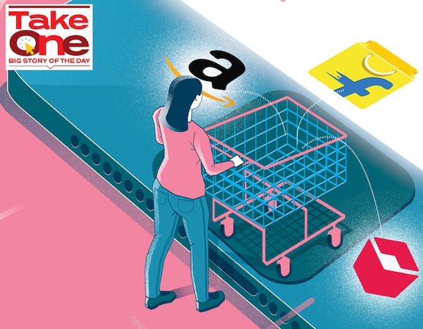 ONDC aims to create an open, inclusive and competitive marketplace for ecommerce, unlike the present platform-centric models where companies like Amazon and Walmart-owned Flipkart have end-to-end control, from seller onboarding to customer acquisition
Illustration: Chaitanya Dinesh Surpur