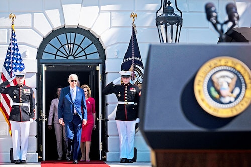 President Joe Biden at the White House on Tuesday, Aug. 9, 2022. Biden signed bills extending the statute of limitations for some pandemic-related fraud to 10 years. (Pete Marovich/The New York Times)