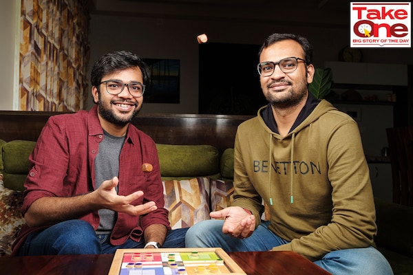 Left to Right: Afsar Ahmad and Govind Agarwal, the Co-Founders at Gameberry Labs. Bengaluru. August 2022. Image: Nishant Ratnakar for Forbes India