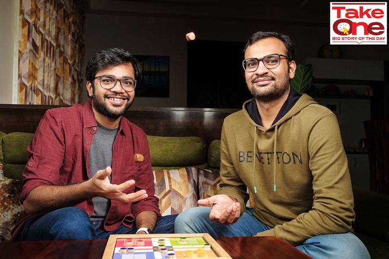 Left to Right: Afsar Ahmad and Govind Agarwal, the Co-Founders at Gameberry Labs. Bengaluru. August 2022. Image: Nishant Ratnakar for Forbes India