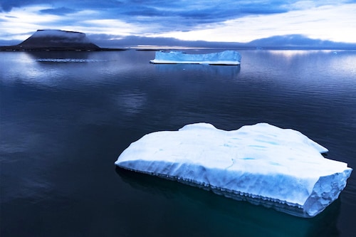 &nbspIcebergs float in the Baffin Bay near Pituffik, Greenland on July 20, 2022 as captured during an airborne NASA mission along with Univesity of Texas scientists to measure melting Arctic sea ice. Image: Kerem YÂ¸cel / AFP