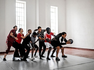 Inmates attend a contemporary dance class of the project "Corpo em Cadeia" ("body in chain") at Linho prison in Alcabideche, near Cascais.
Image: Patricia De Melo Moreira / AFP