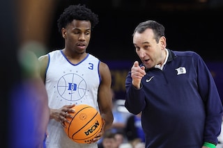 Mike Krzyzewski(right), Fuqua/Coach K Center on Leadership and Ethics
Image: Jamie Squire/Getty Images