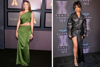 (Left) Australian actress Margot Robbie arrives for the Academy of Motion Picture Arts and Sciences" 13th Annual Governors Awards. Image: Tommaso Boddi / AFP. (R) Rihanna at the Savage X Fenty fashion show. Image: Emma McIntyre / Getty Images North America via AFP.
