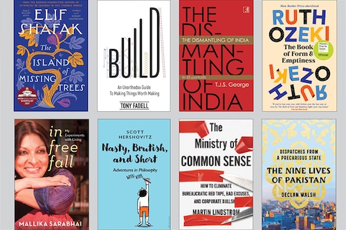 Top row: The Island of Missing Trees, by Elif Shafak, Build by Tony Fadell, The Dismantling of India: In 35 Portraits by TJS George, The Book of Form and Emptiness by Ruth Ozeki Bottom row: Nasty, Brutish, Short: Adventures in Philosophy with Kids by Scott Hershovitz, The Ministry of Common Sense: How to Eliminate Bureaucratic Red Tape, Nine Lives of Pakistan by Declan Walsh<span style=""> Top row: The Island of Missing Trees, by Elif Shafak, Build by Tony Fadell, The Dismantling of India: In 35 Portraits by TJS George, The Book of Form and Emptiness by Ruth Ozeki Bottom row: Nasty, Brutish, Short: Adventures in Philosophy with Kids by Scott Hershovitz, The Ministry of Common Sense: How to Eliminate Bureaucratic Red Tape, Nine Lives of Pakistan by Declan Walsh<span style="">