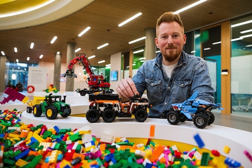 Lego designer Samuel Tacchi from France, 34, shows a few designs at the Lego campus in Billund, Denmark. Photo by Jonathan NACKSTRAND / AFP Lego designer Samuel Tacchi from France, 34, shows a few designs at the Lego campus in Billund, Denmark. Photo by Jonathan NACKSTRAND / AFP